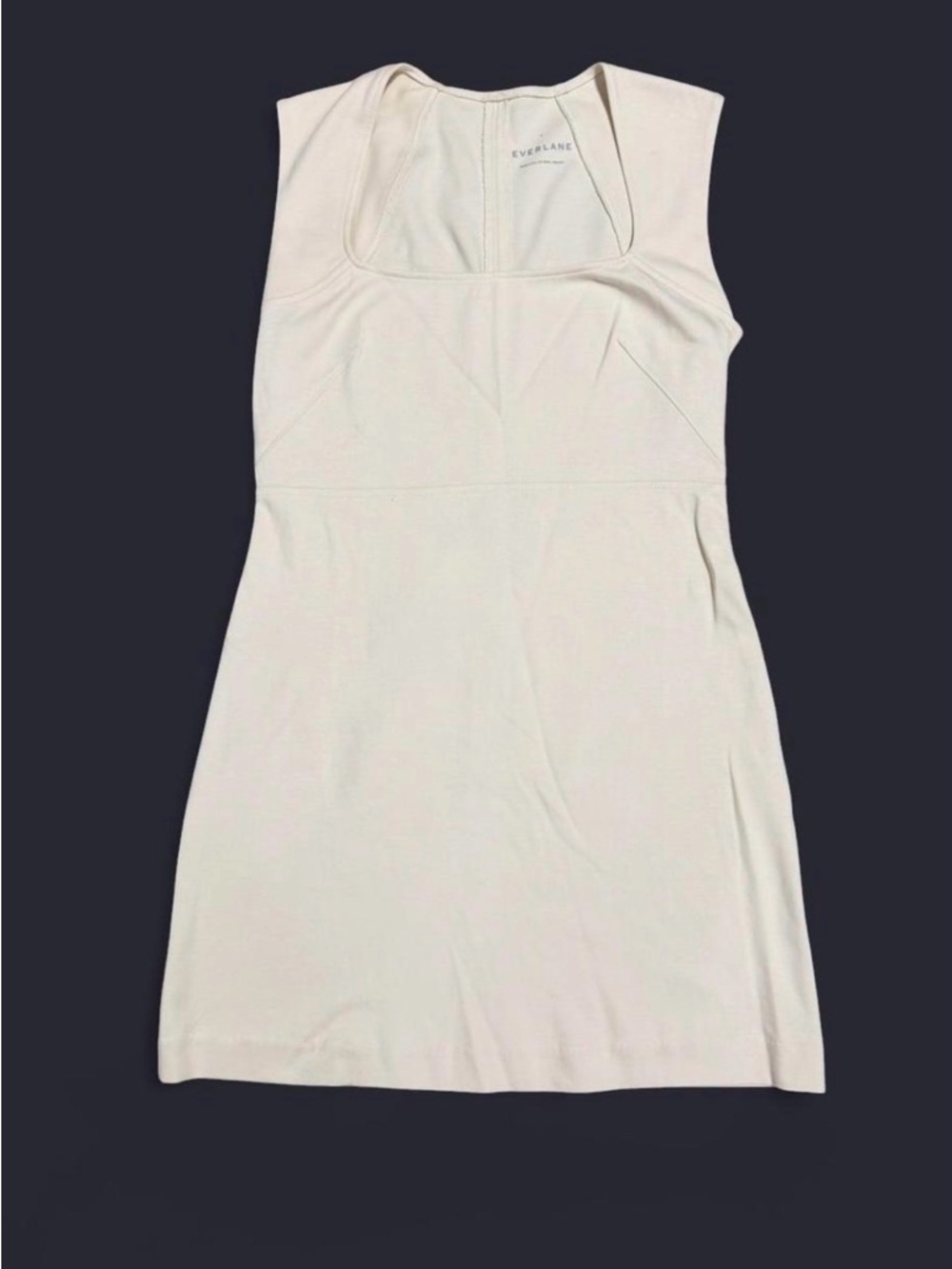 Everlane Cream Square-Neck Sleeveless Mini Dress